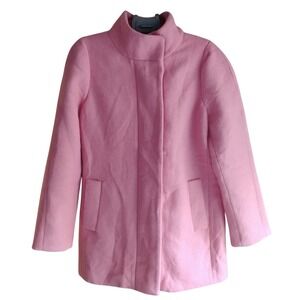 J. Crew Mercantile Women's Wool Blend Pink Coat Size 8 Funnel Neck
